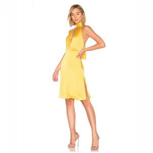 LPA Halter Tie Dress in Mustard Yellow Size XS from REVOLVE